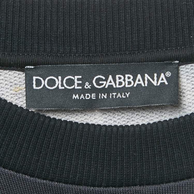 Pre Owned Dolce & Gabbana Blue Birds Print Cotton Pullover L