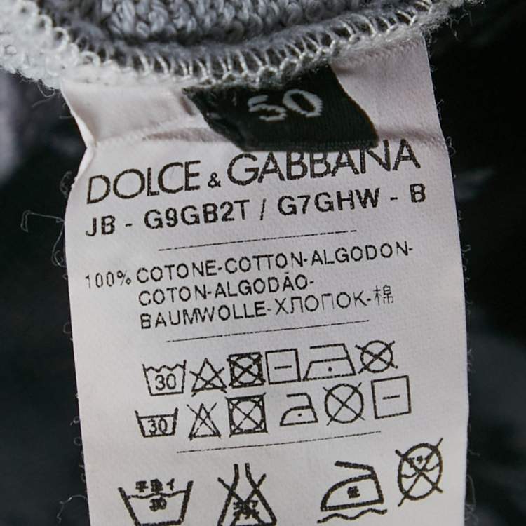 Pre Owned Dolce & Gabbana Blue Birds Print Cotton Pullover L