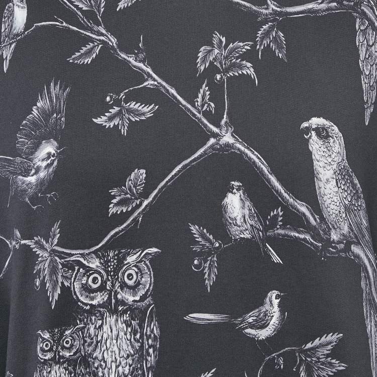 Pre Owned Dolce & Gabbana Blue Birds Print Cotton Pullover L