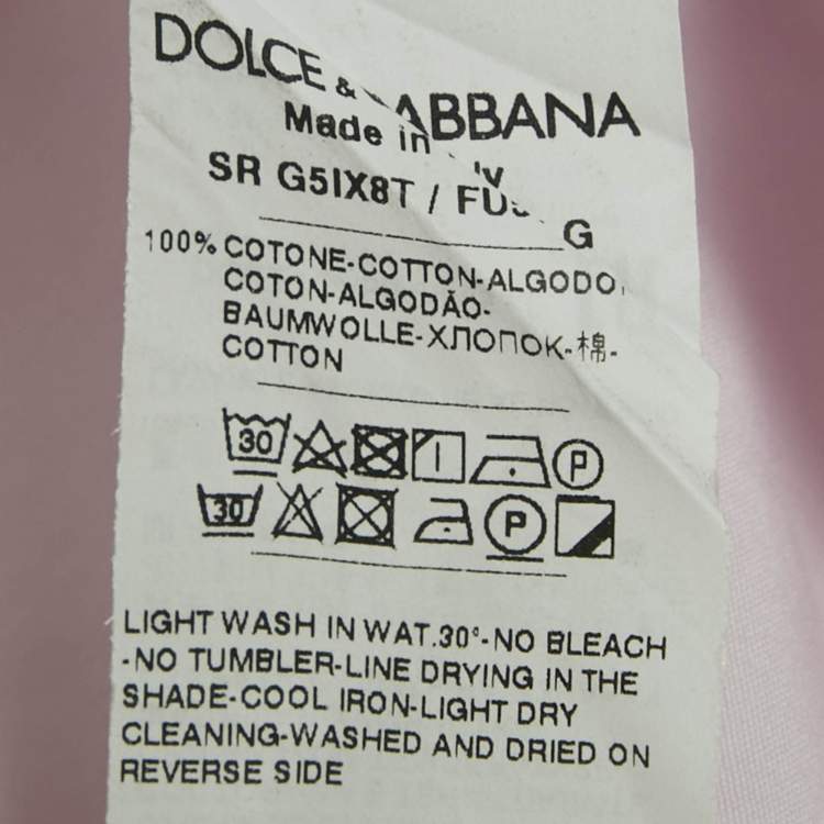 Pre Owned Dolce & Gabbana Pink Cotton Martini Shirt XXL