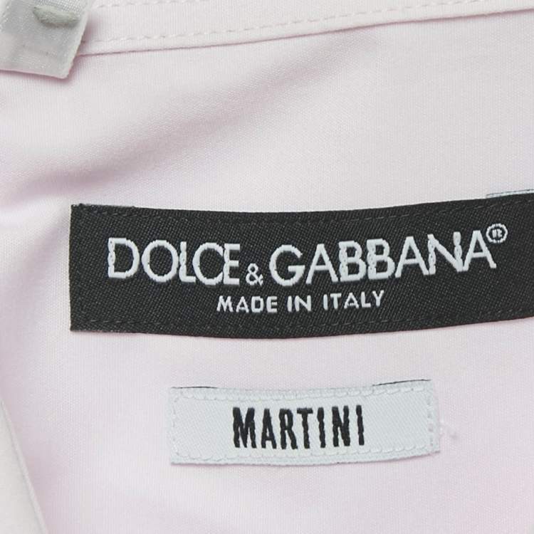 Pre Owned Dolce & Gabbana Pink Cotton Martini Shirt XXL