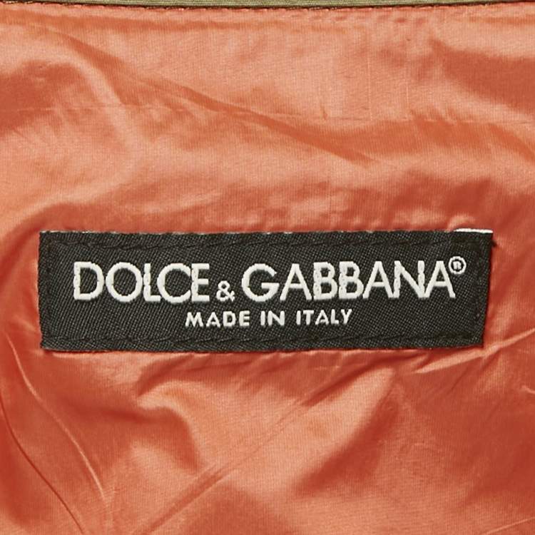 Pre Owned Dolce & Gabbana Military Green Cotton Pocket Detail Oversized Shirt M