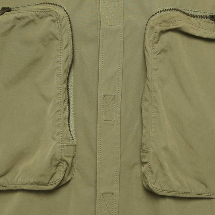 Pre Owned Dolce & Gabbana Military Green Cotton Pocket Detail Oversized Shirt M