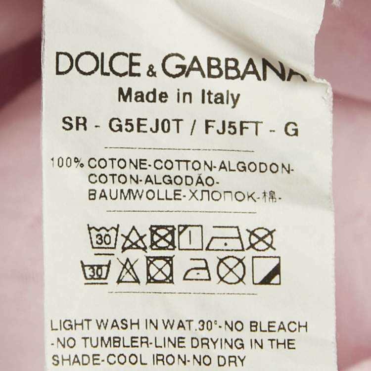 Pre Owned Dolce & Gabbana Pink Logo Jacquard Cotton Gold Fit Shirt 3XL