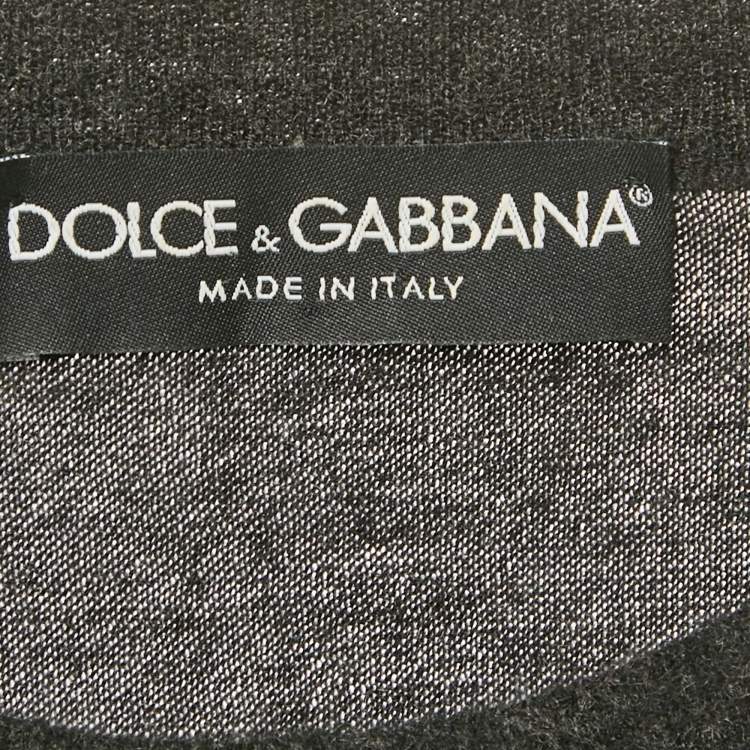 Pre Owned Dolce & Gabbana Grey Knit Crewneck Sweater M