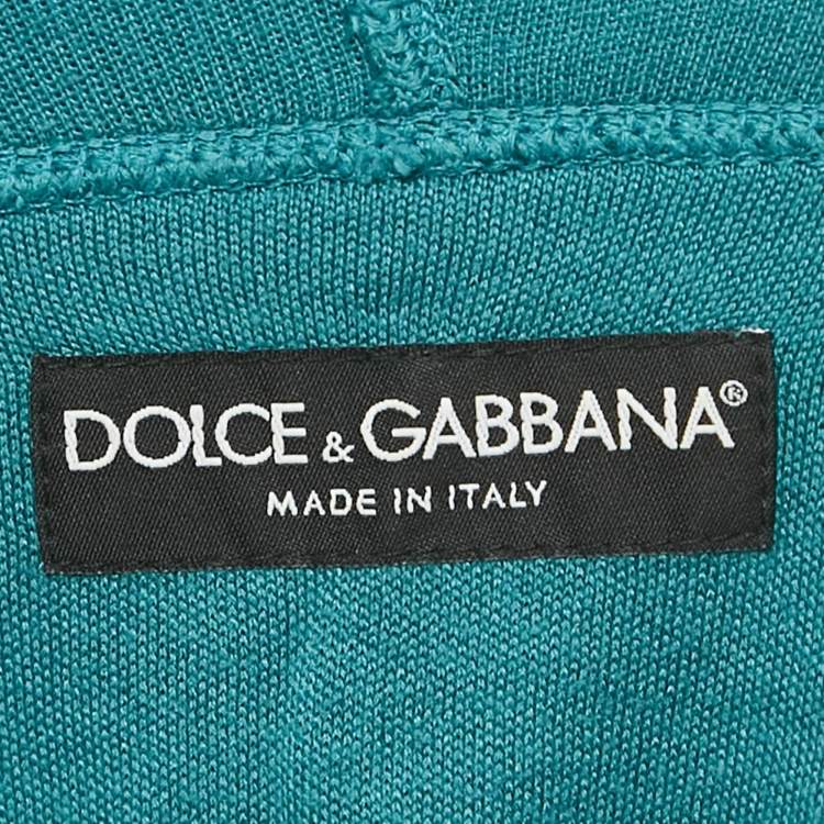 Pre Owned Dolce & Gabbana Blue Knit Hooded Sweatshirt L