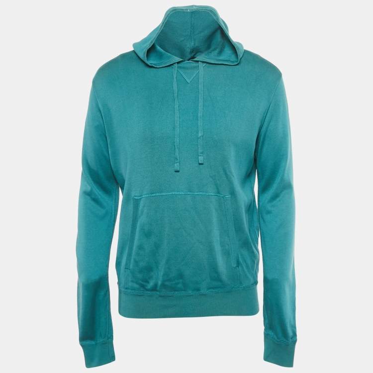 Pre Owned Dolce & Gabbana Blue Knit Hooded Sweatshirt L