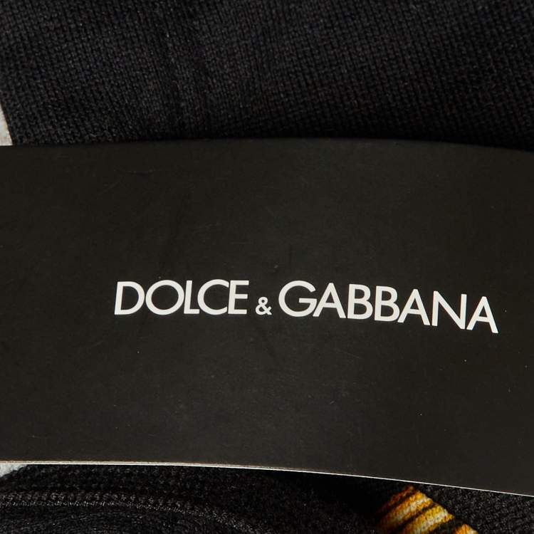 Pre Owned Dolce & Gabbana Black Printed Cotton Hooded Sweatshirt  M