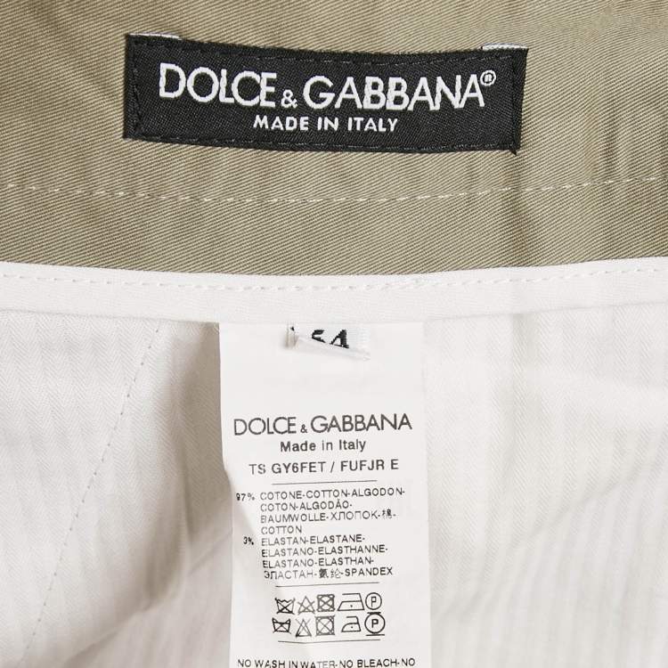 Pre Owned Dolce & Gabbana Beige Gabardine Formal Trousers XXL
