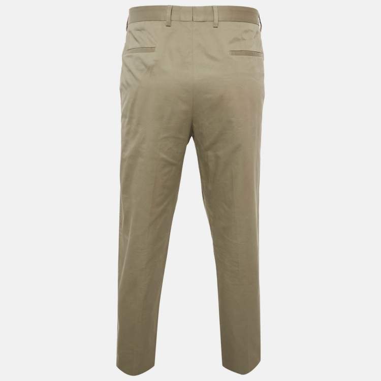 Pre Owned Dolce & Gabbana Beige Gabardine Formal Trousers XXL