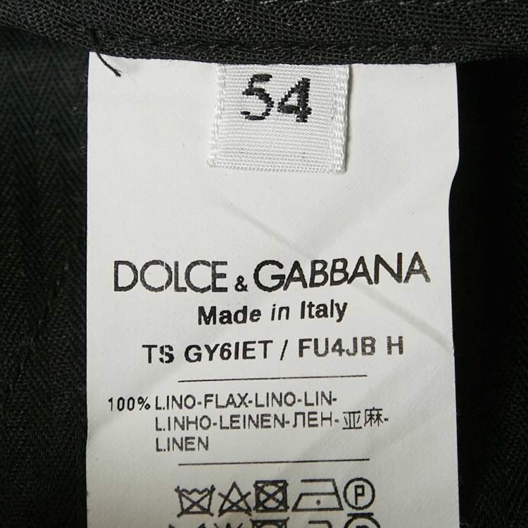 Pre Owned Dolce & Gabbana Sage Green Linen Trousers XXL