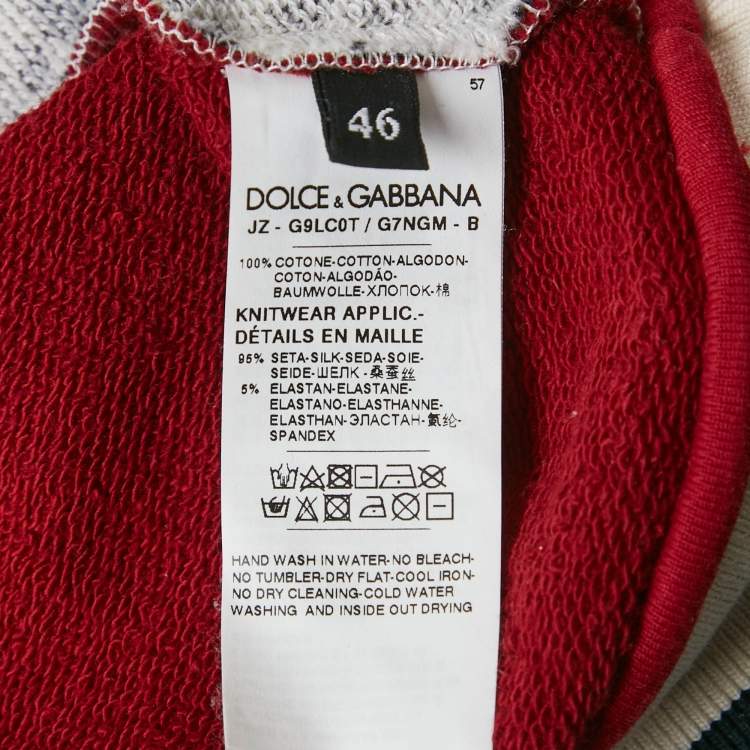 Pre Owned Dolce & Gabbana Multicolor Graphic Printed Cotton Knit Crew Neck Pullover S