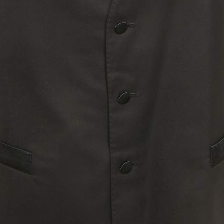 Pre Owned Dolce & Gabbana Black Wool and Silk Waistcoat L