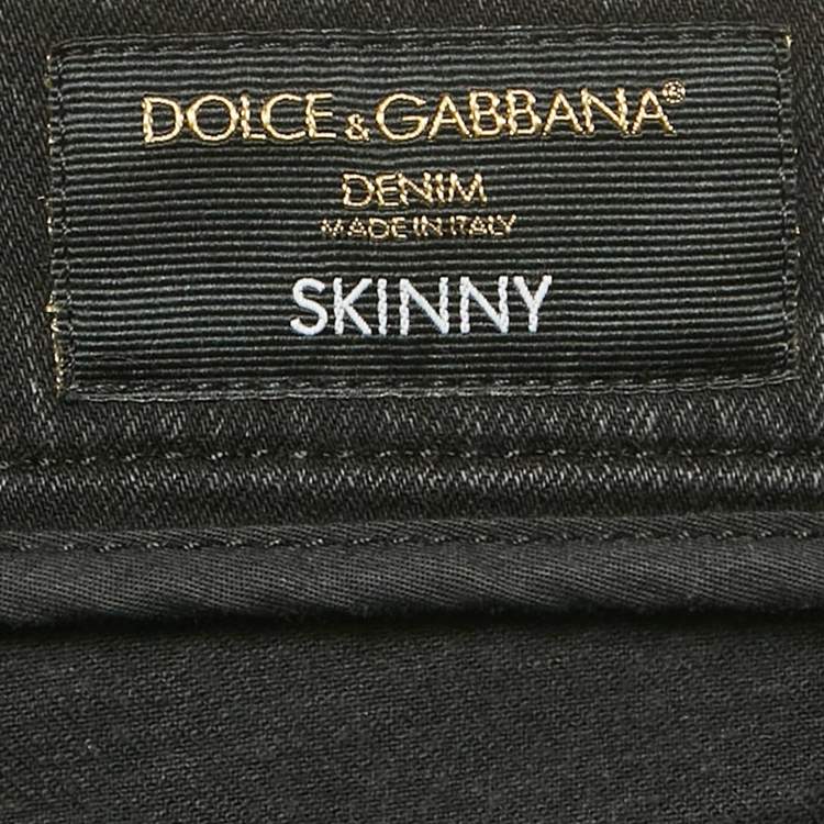 Pre Owned Dolce & Gabbana Black Faded Denim Skinny  Jeans XXXL/Waist 38"
