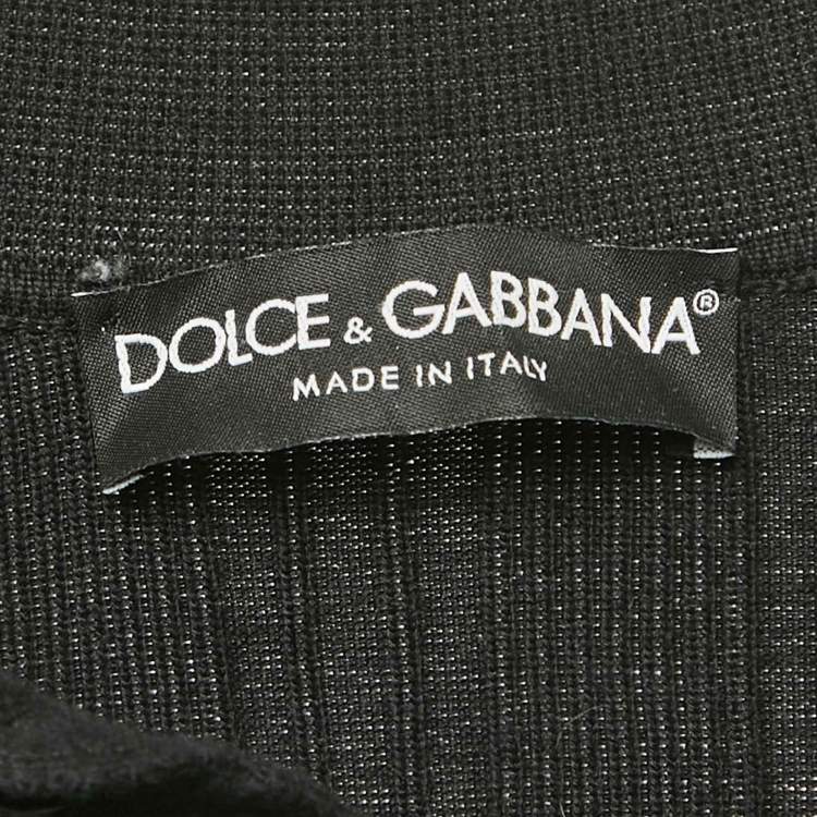Pre Owned Dolce & Gabbana Black Knit Applique Detail Oversized T-Shirt S