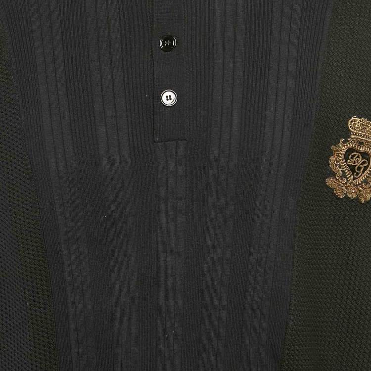 Pre Owned Dolce & Gabbana Black Knit Applique Detail Oversized T-Shirt S