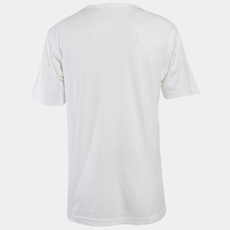 Pre Owned Dolce & Gabbana White Printed Jersey T-Shirt S