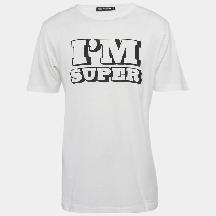 Pre Owned Dolce & Gabbana White Printed Jersey T-Shirt S