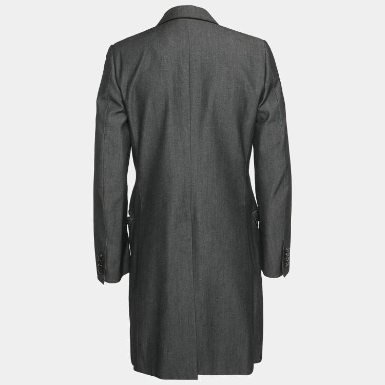 Pre Owned Dolce & Gabbana Black Denim Long Coat L