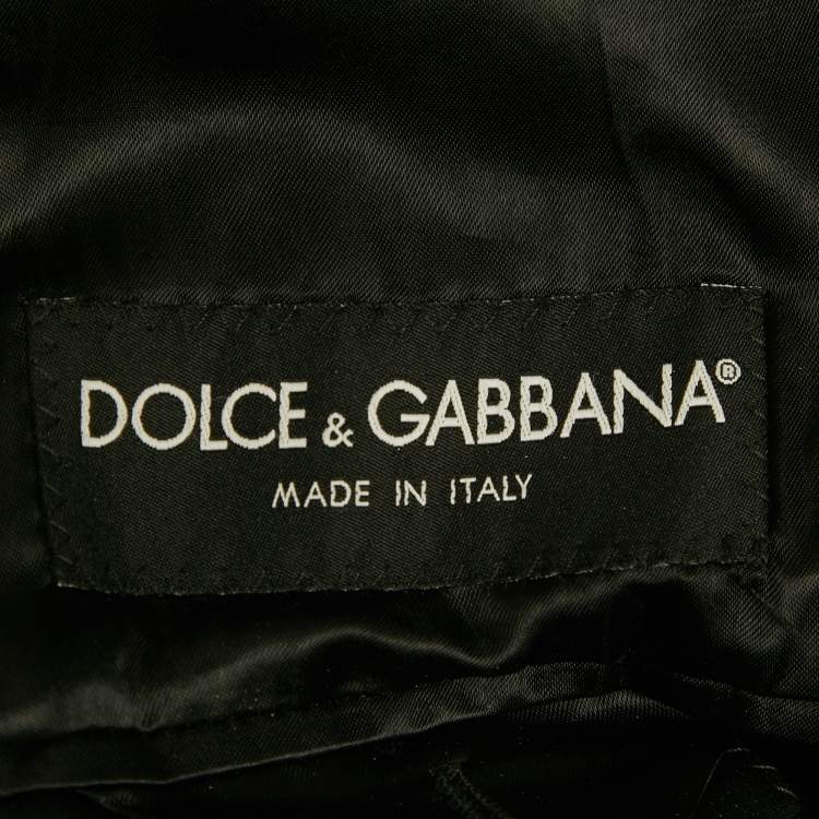 Pre Owned Dolce & Gabbana Black Denim Long Coat L