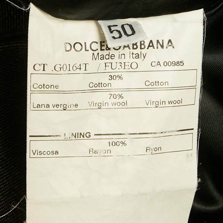 Pre Owned Dolce & Gabbana Black Denim Long Coat L