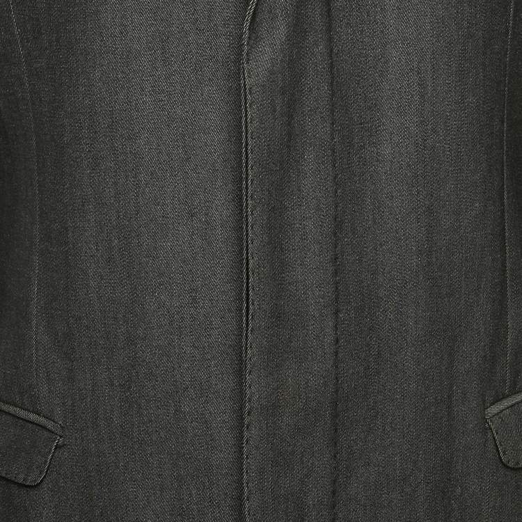 Pre Owned Dolce & Gabbana Black Denim Long Coat L