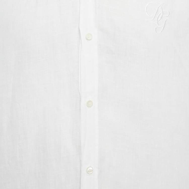 Pre Owned Dolce & Gabbana Martini White Linen Regular Fit Shirt XL