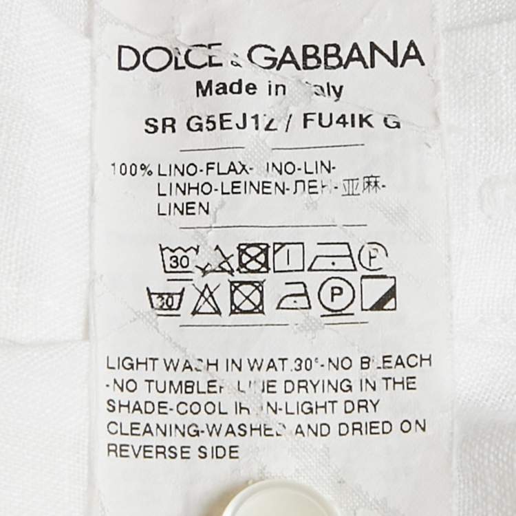 Pre Owned Dolce & Gabbana Martini White Linen Regular Fit Shirt XL