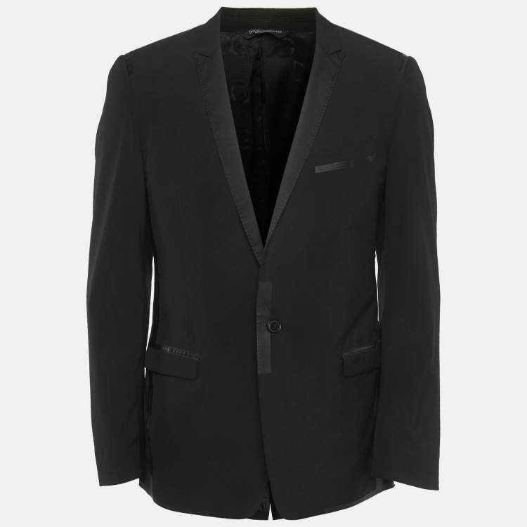 Pre Owned Dolce & Gabbana Black Crepe Regular Fit Blazer L