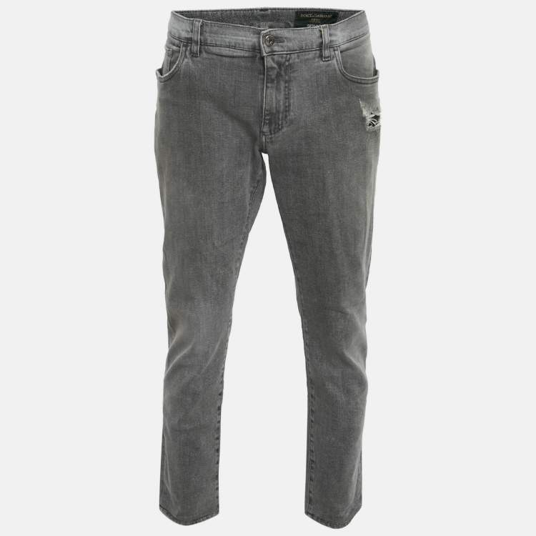 Pre Owned Dolce & Gabbana Grey Denim Skinny Jeans XXXL/Waist 40"