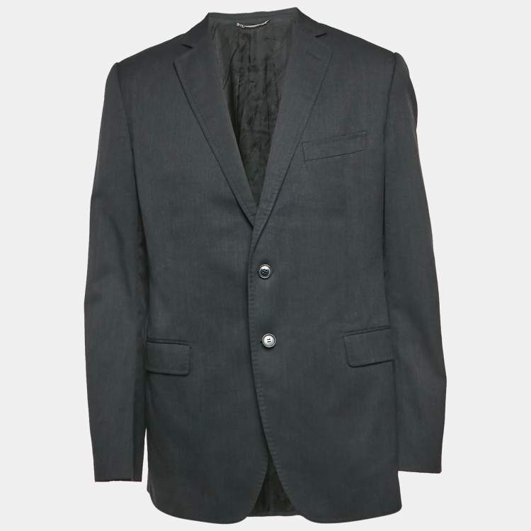 مملوكة مسبقًا Dolce & Gabbana Black Wool Single Breasted Blazer XXL