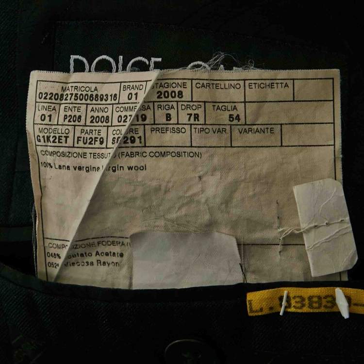 مملوكة مسبقًا Dolce & Gabbana Black Wool Single Breasted Blazer XXL