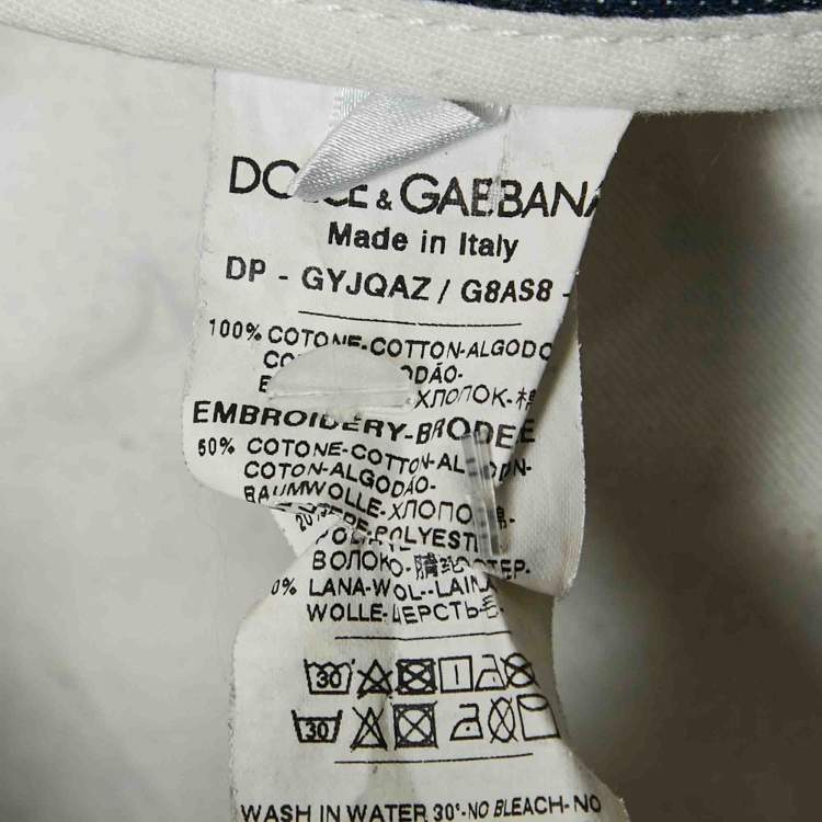 Pre Owned Dolce & Gabbana Blue Denim Distressed Cropped Jeans M/Waist 34"