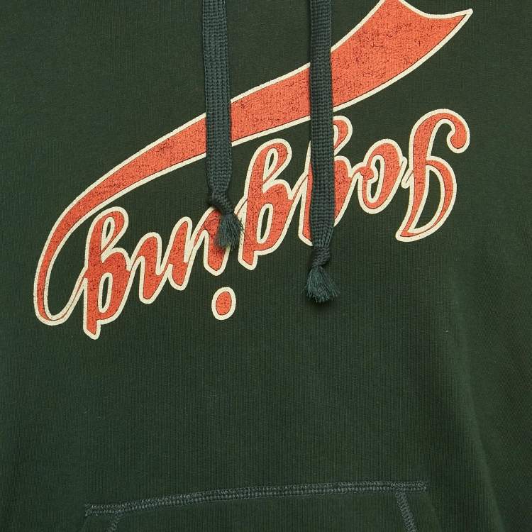 مملوكة مسبقًا Dolce & Gabbana Green Printed Cotton Distressed Hoodie L