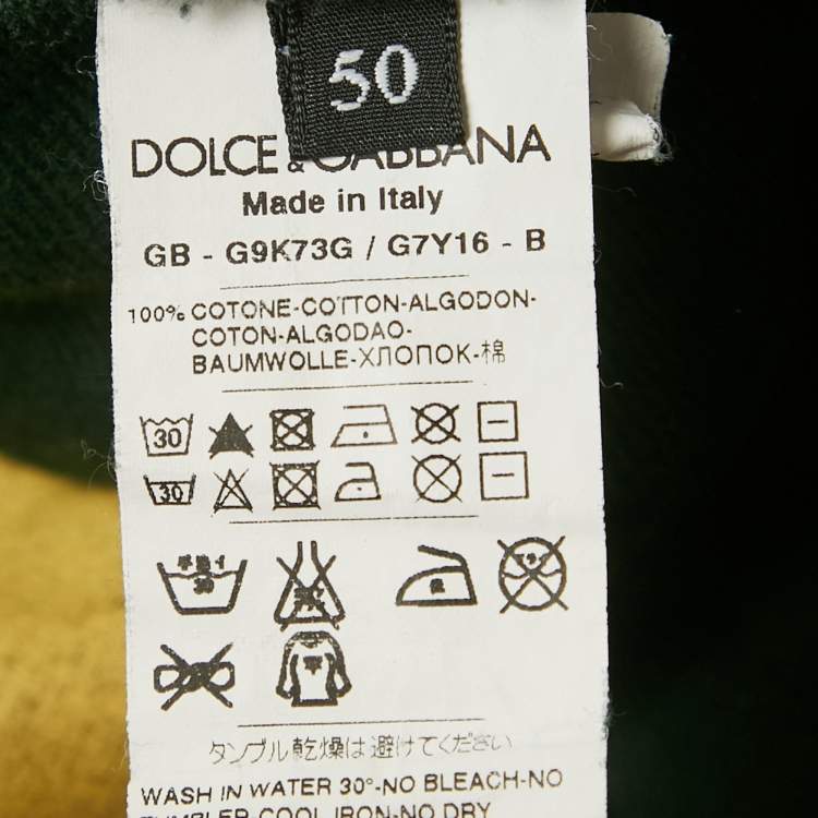 مملوكة مسبقًا Dolce & Gabbana Green Printed Cotton Distressed Hoodie L