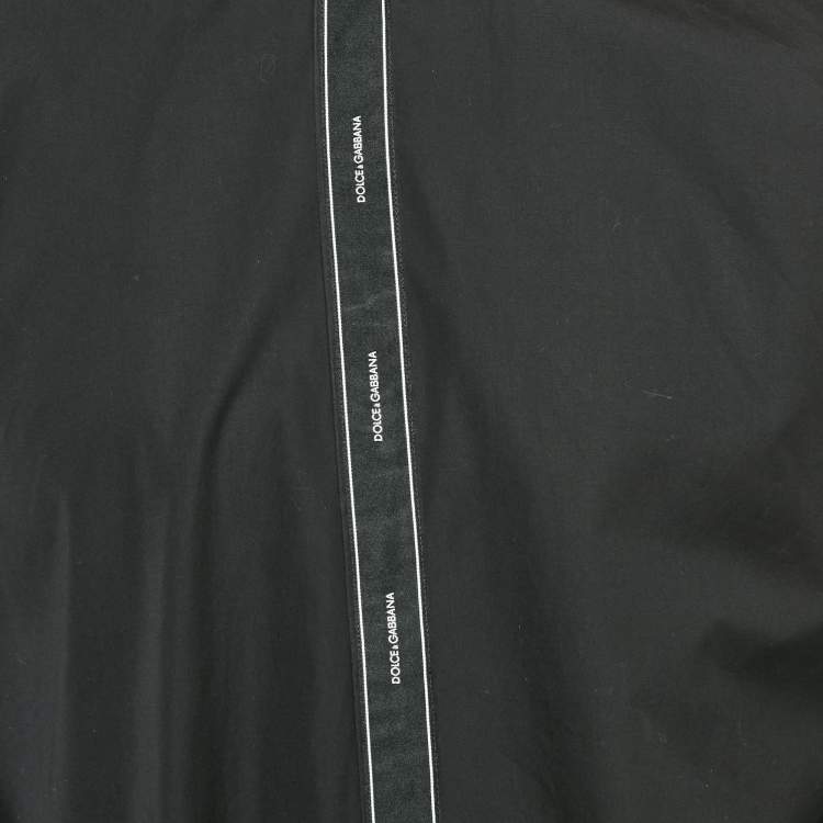 Pre Owned Dolce & Gabbana Black Cotton Logo Tape Detail Shirt L