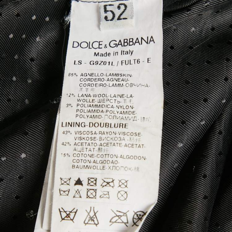 Pre Owned Dolce & Gabbana Black Leather Hooded Zip Up Bomber Jacket XL