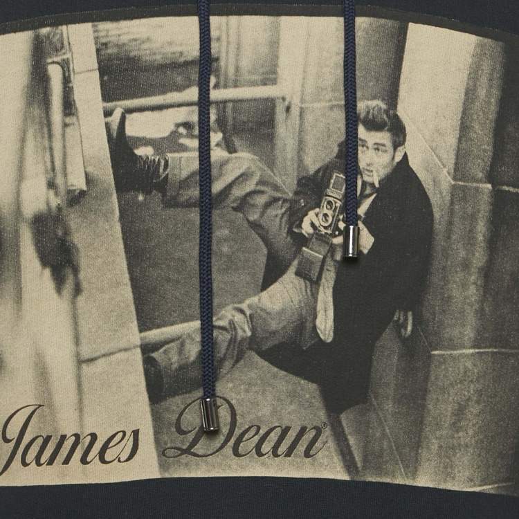 مملوكة مسبقًا Dolce & Gabbana Navy Blue James Dean Graphic Cotton Hoodie M