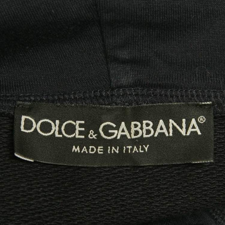 مملوكة مسبقًا Dolce & Gabbana Navy Blue James Dean Graphic Cotton Hoodie M