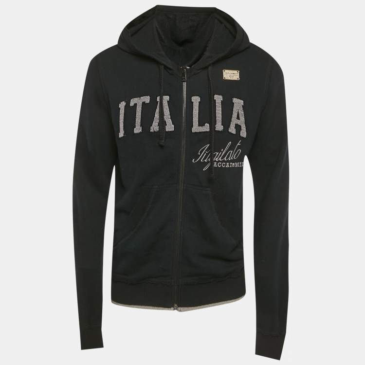 مملوكة مسبقًا Dolce & Gabbana Black Cotton Raw Edge Jacket XS