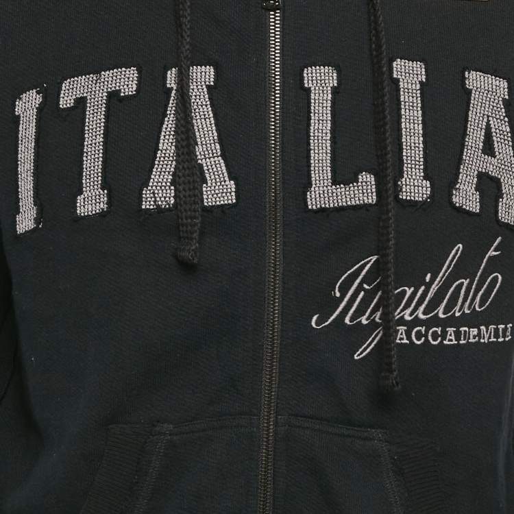 مملوكة مسبقًا Dolce & Gabbana Black Cotton Raw Edge Jacket XS