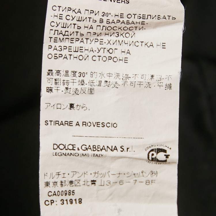 Pre Owned Dolce & Gabbana Black Jersey DG Family Applique T-Shirt L