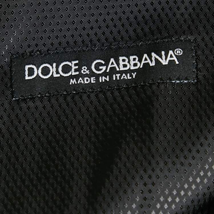 Pre Owned Dolce & Gabbana Black Patterned Wool Waistcoat XL
