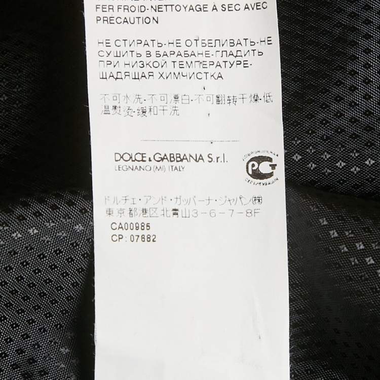 Pre Owned Dolce & Gabbana Black Patterned Wool Waistcoat XL