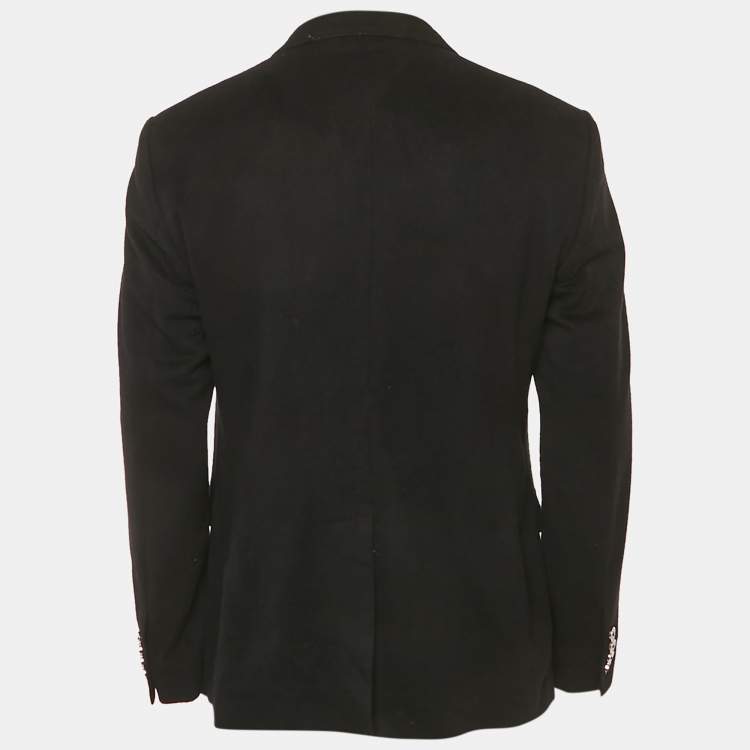 Pre Owned Dolce & Gabbana Black Felt Pocket Detail Taormina Blazer XXXL