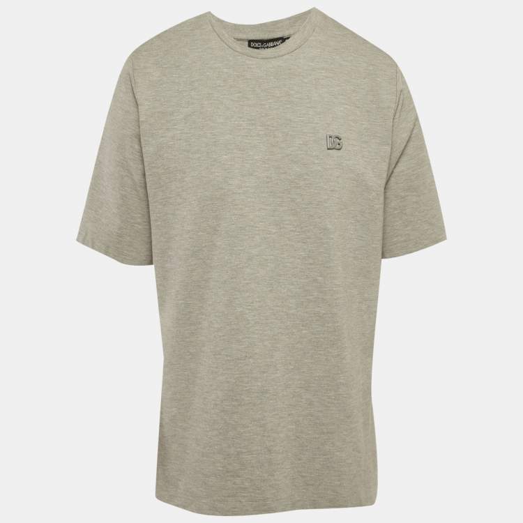 Pre Owned Dolce & Gabbana Grey Jersey Reborn To Live T-Shirt M