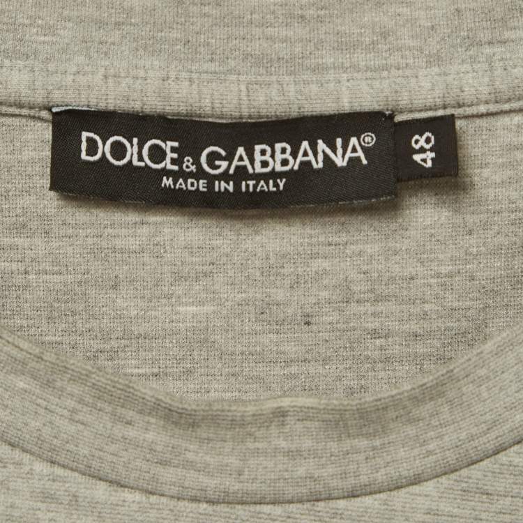 Pre Owned Dolce & Gabbana Grey Jersey Reborn To Live T-Shirt M