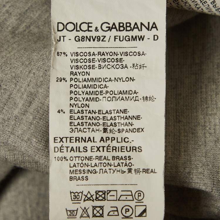 Pre Owned Dolce & Gabbana Grey Jersey Reborn To Live T-Shirt M