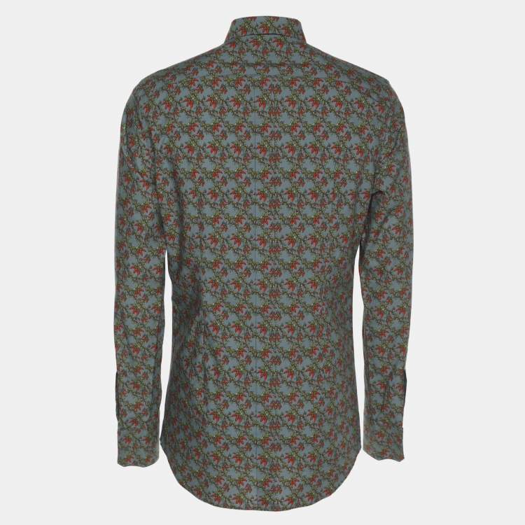 Pre Owned Dolce & Gabbana Multicolor Floral Print Cotton Long Sleeve Shirt M