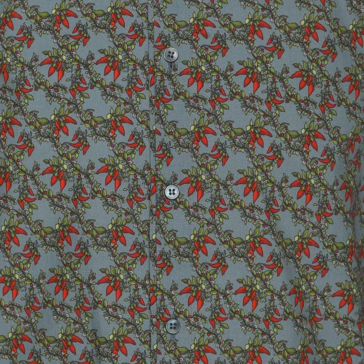 Pre Owned Dolce & Gabbana Multicolor Floral Print Cotton Long Sleeve Shirt M